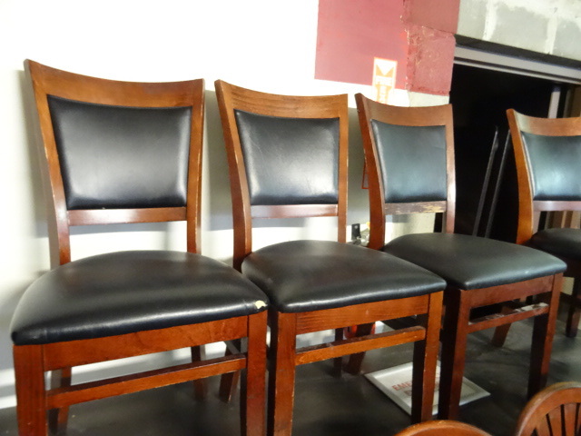 lot 245 image: 4 matching wood framed chairs