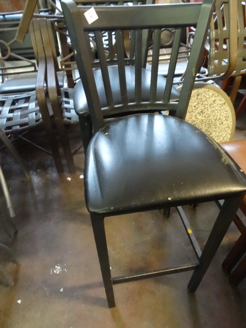 lot 256 image: 2 metal framed stools. 30 seat