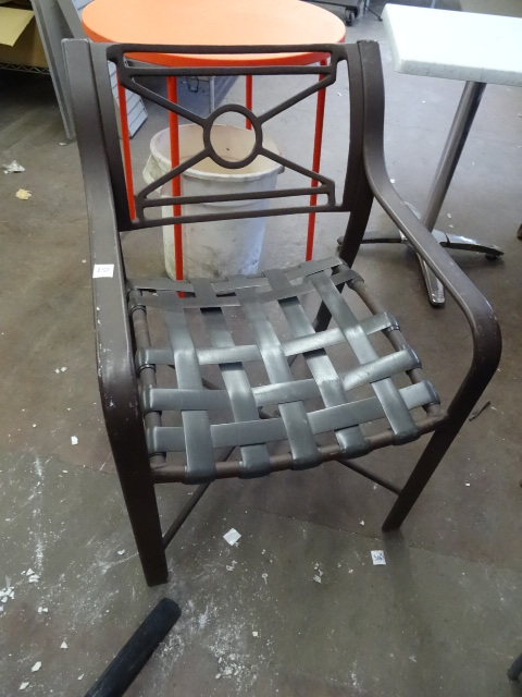 lot 257 image: 13 metal framed matching outdoor patio chairs