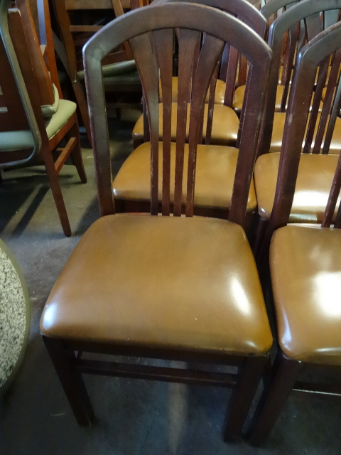 lot 259 image: 10 wood framed cushioned restaurant chairs