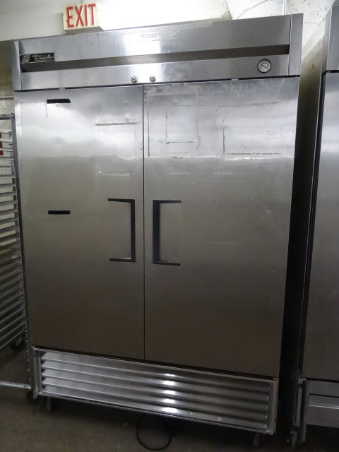 lot 278 image: True Double door stainless fridge on wheels. T-49. Untested