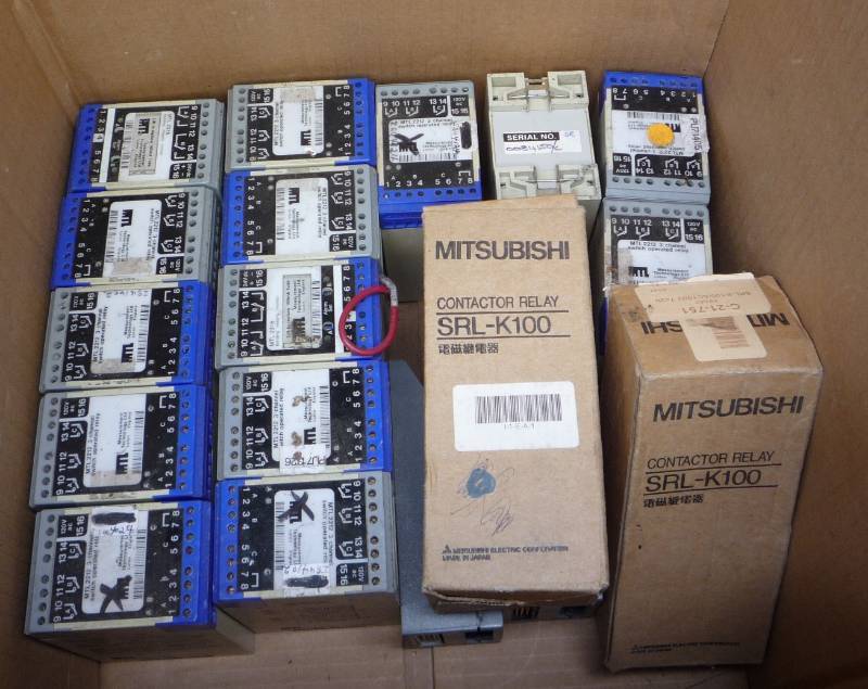 box of electrical contractor relays...
