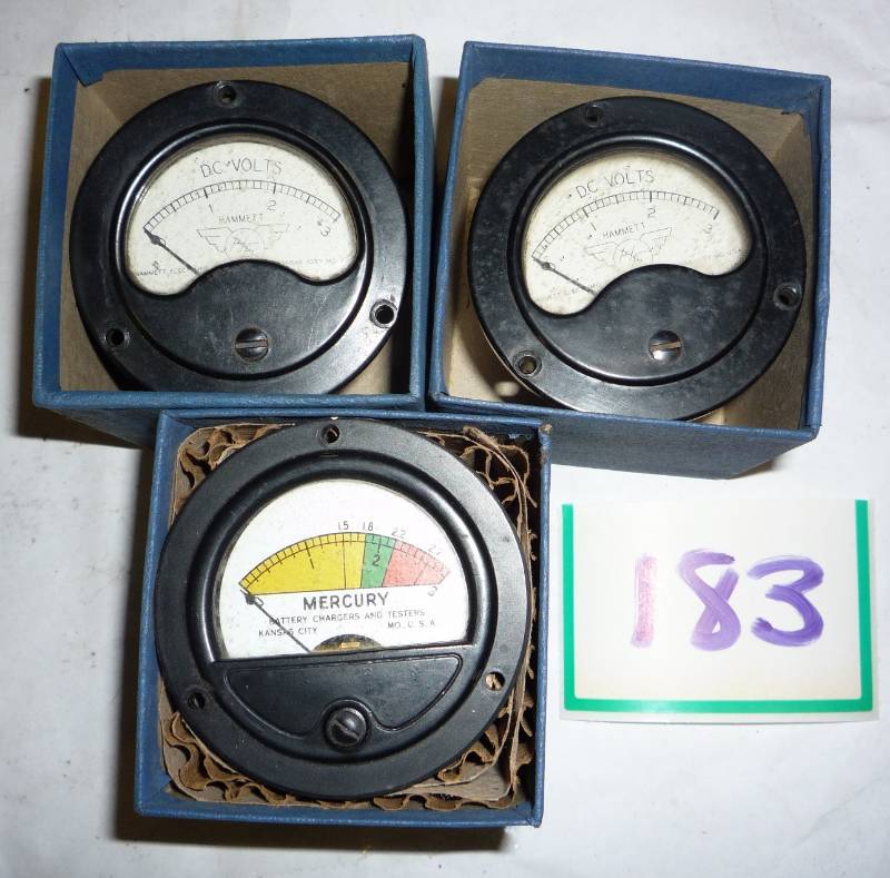 3 antique meters...