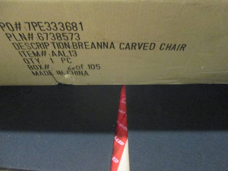 Breanna Hand Carved Chair open box Furniture Household