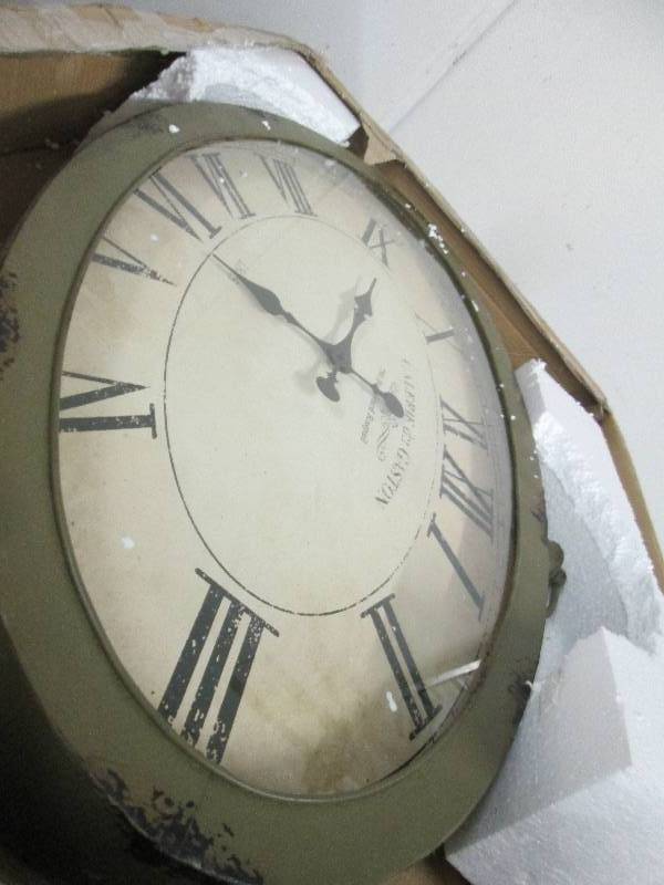 lot 144 image: Oval Wall Clock open box, untested ...