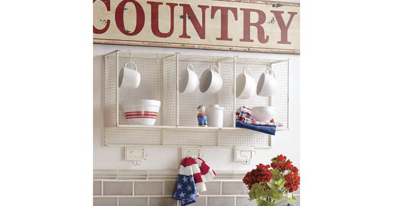 lot 19 image: Cream Wire Shelf open box Retail $8...