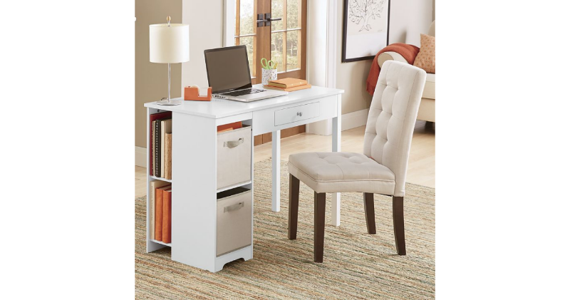 lot 36 image: Single Pedestal Desk with Shelves o...