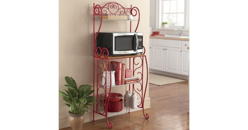 lot 125 image: Heart Scroll Microwave Cart open bo...