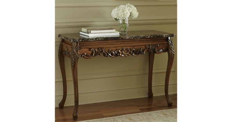 lot 128 image: Hand-Carved Console Table open box ...