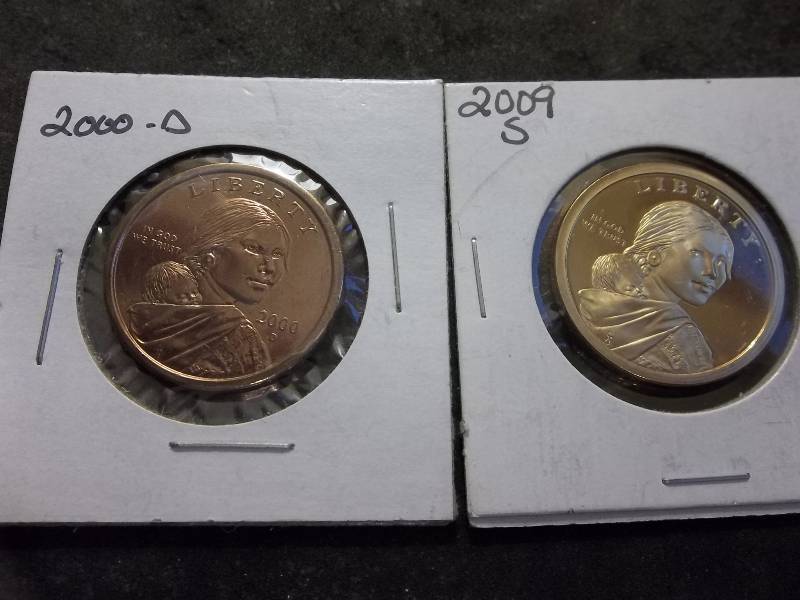 2000 D Sac Dollar, 2009 S Sac Dollar Proof