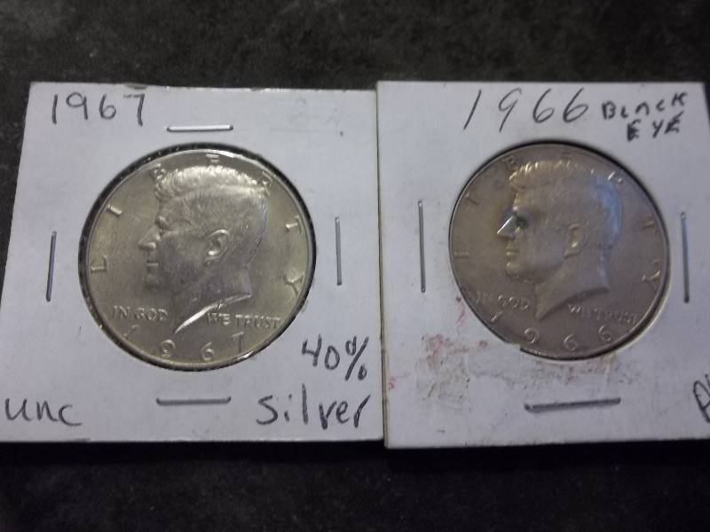 1966, 1967 Kennedy Silver Half Dollars