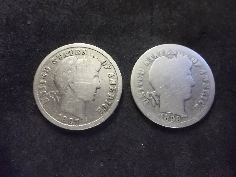 1897, 1898 O Barber Dimes