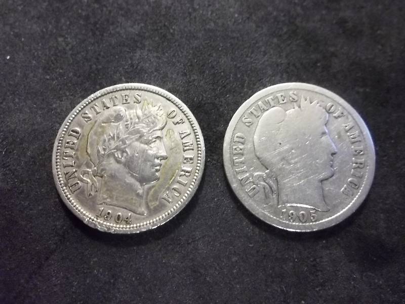 1904 (AU), 1905 Barber Dimes