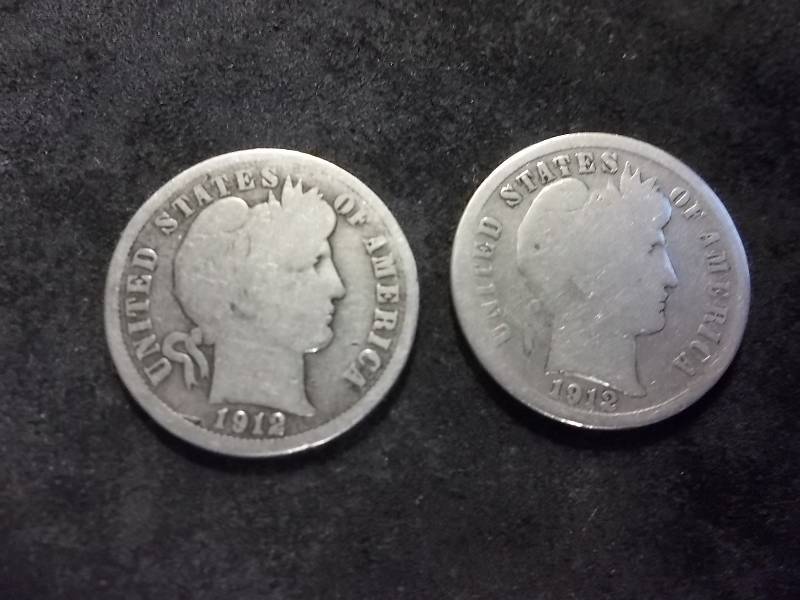 1912, 1912 S Barber Dimes