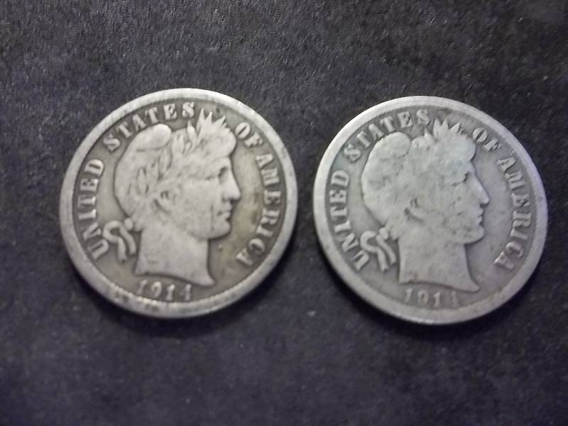 1914, 1914 D Barber Dimes
