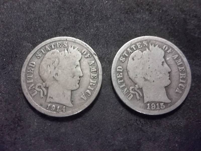 1914 D, 1915 Barber Dimes