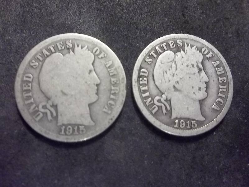 1915, 1915 S Barber Dimes