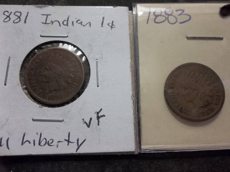 1881, 1883 Indian Head Cents