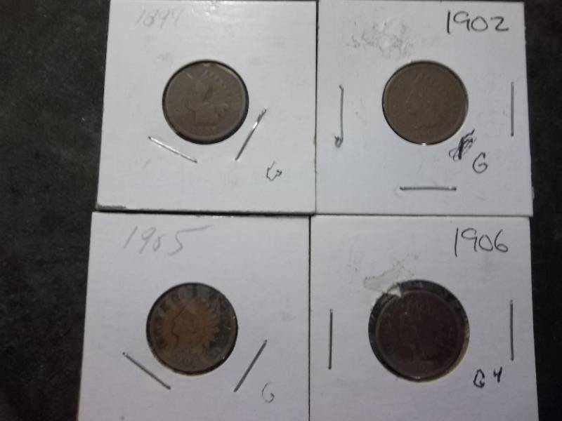 1899, 1902, 1905, 1906 Indian Head Cents
