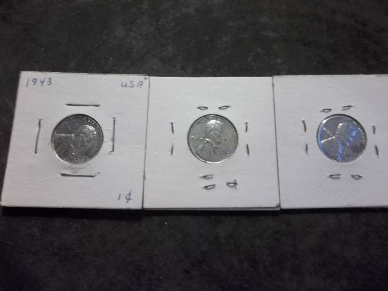 Set Of 1943 Steel War Cents PDS Unc