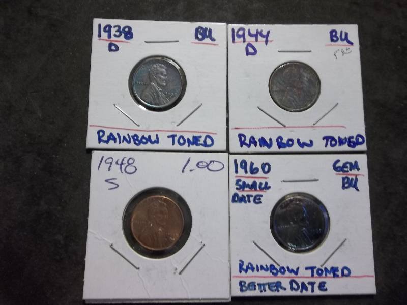 4-Lincoln Cents UncToned See Dates