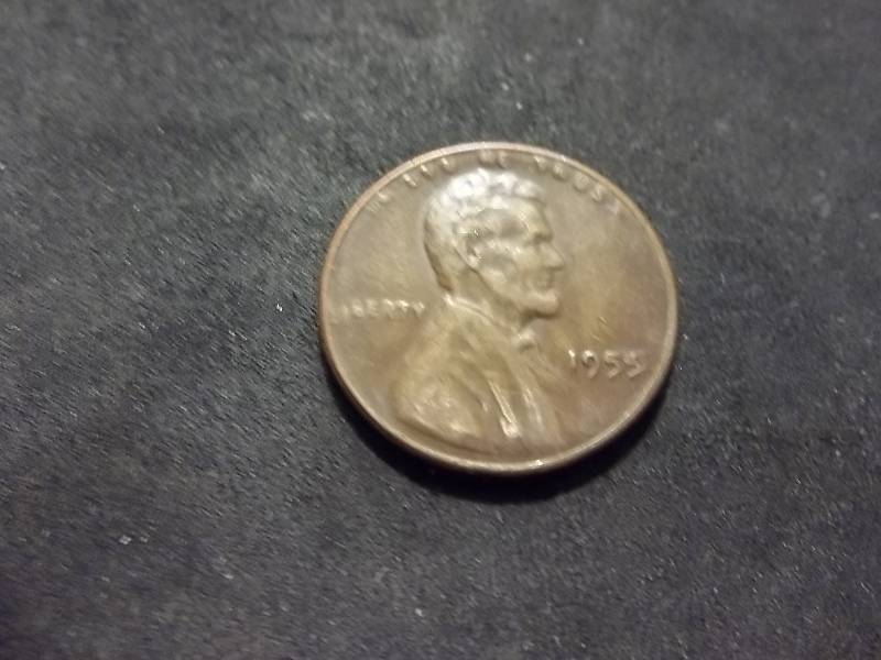 1955 Lincoln Cent EarlyWeak Double Die
