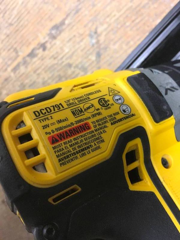lot 26 image: DeWalt 20-Volt MAX XR Lithium-Ion Cordless 12 in. Brushless Compact DrillDriver Kit with (2) Batteries 2Ah, Charger. Open Box