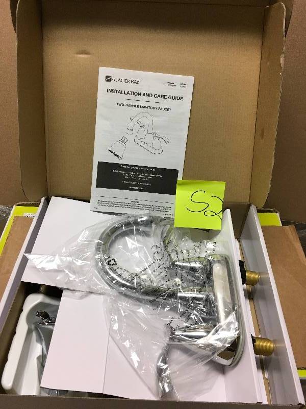 lot 52 image: Glacier Bay Edgewood 4 in. Bath Faucet 3 Spray Showerhead in Chrome - Open Box
