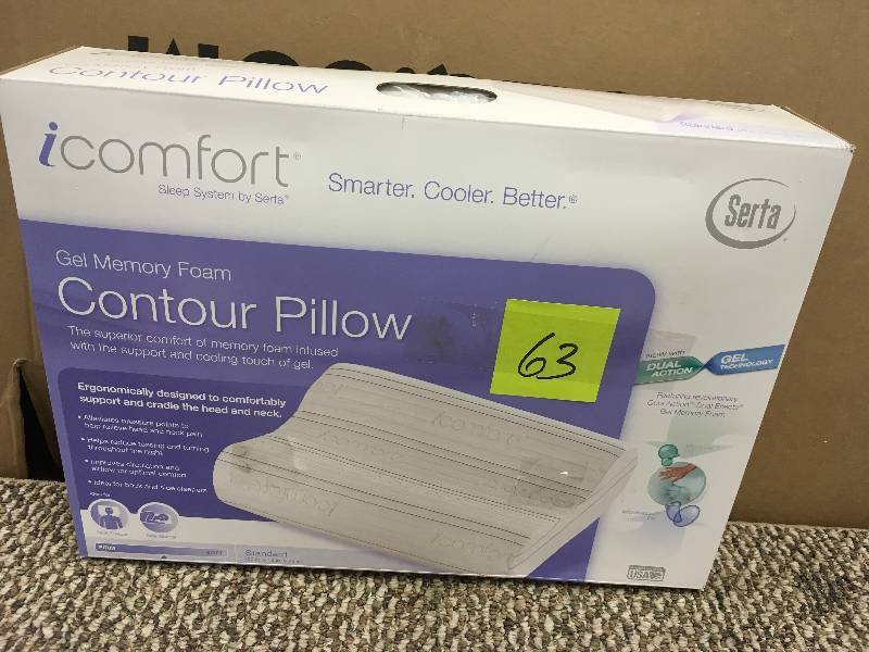 lot 63 image: SERT Icomfort Contour Standard Pillow Only Serta Pillow - Open Box