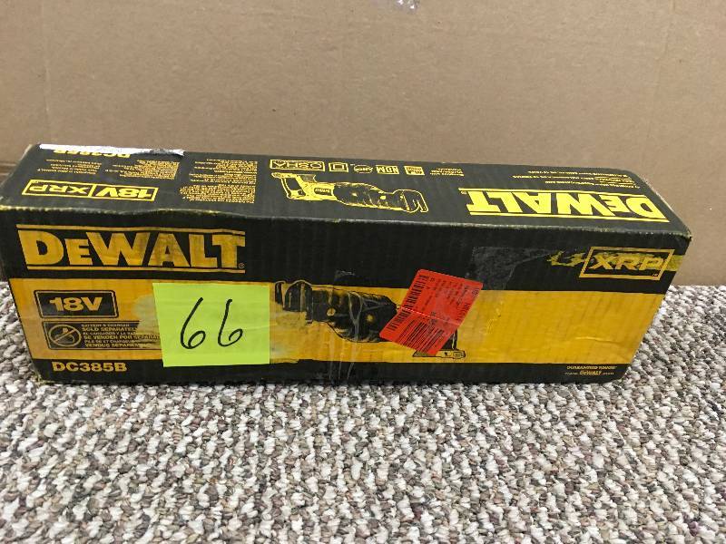 lot 66 image: DeWalt  DC385B 18 Volt Cordless Reciprocating Saw - Open Box