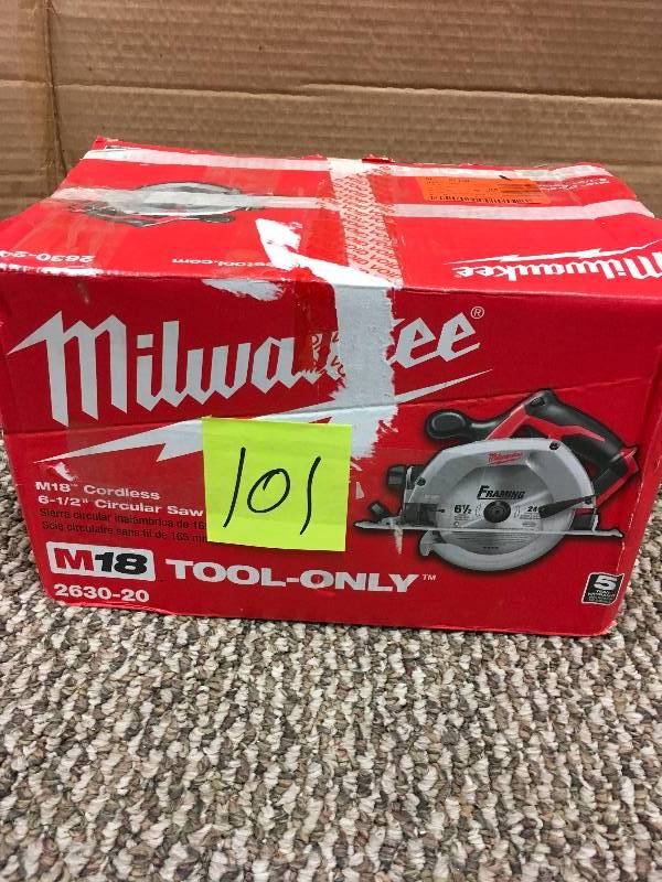 lot 101 image: Milwaukee Bare Tool M18 6 -12 Circular Saw - Open Box