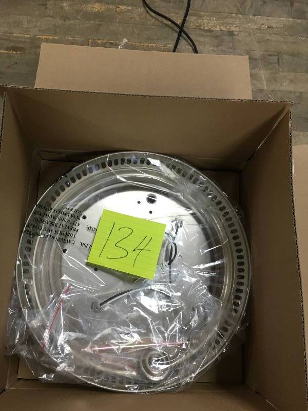 lot 134 image: Broan-Nuton Decorative Satin Nickel FanLight - Open Box