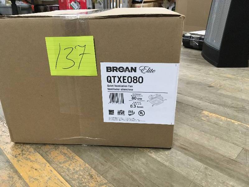 lot 137 image: Broan Elite Quiet Ventilation Fan - Open Box