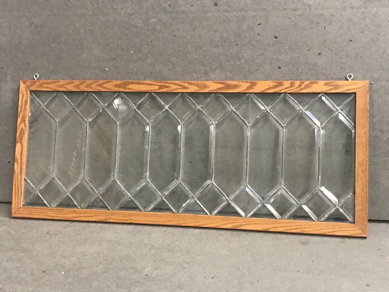 lot 77 image: 17x42 Leaded Glass Window Pane ...
