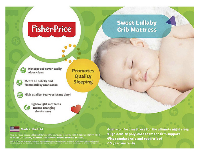 Brand New Fisher-Price Sweet Lullaby Foam Crib Mattress