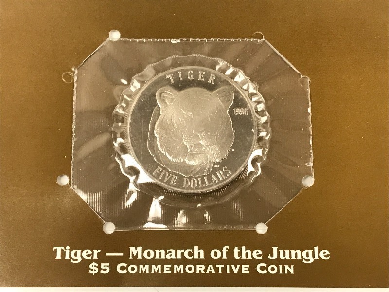 1996 $5 Marshall Islands Tiger Pr...