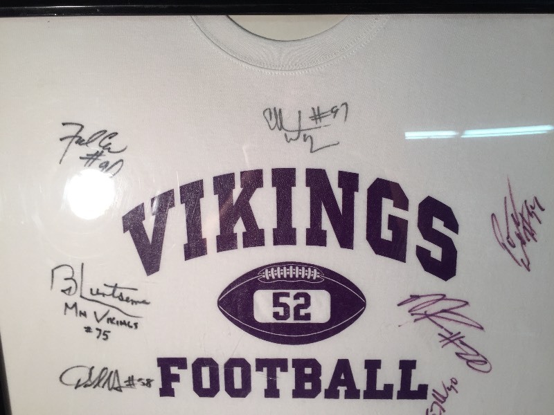 Vikings Autographed Framed T-shirt