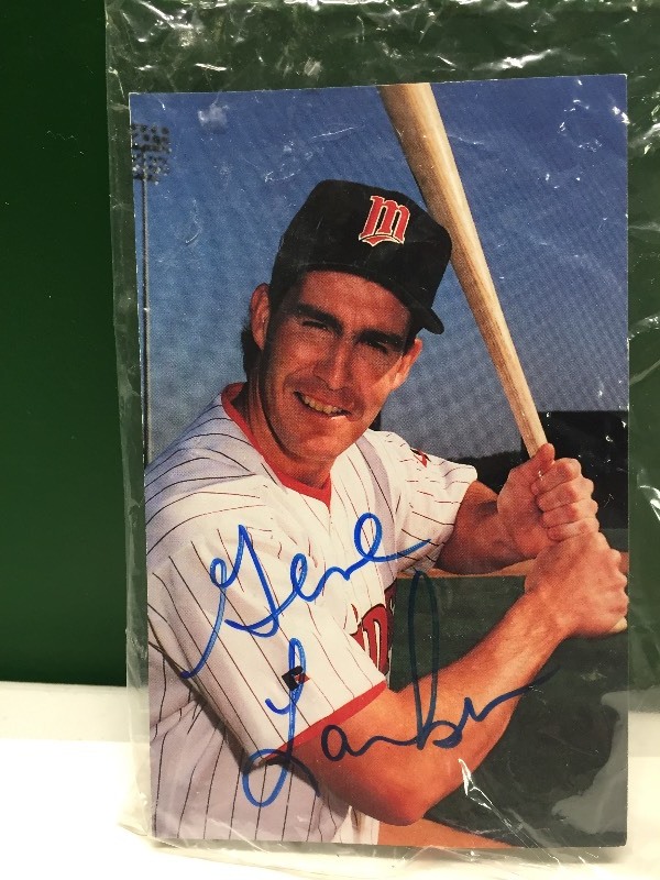 Gene Larkin Autographed Photo Minnesota Twins