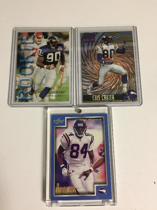 MN Vikings Cards Moss Carter Alexander