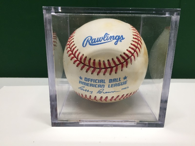 Autographed Baseball in Plastic Case
