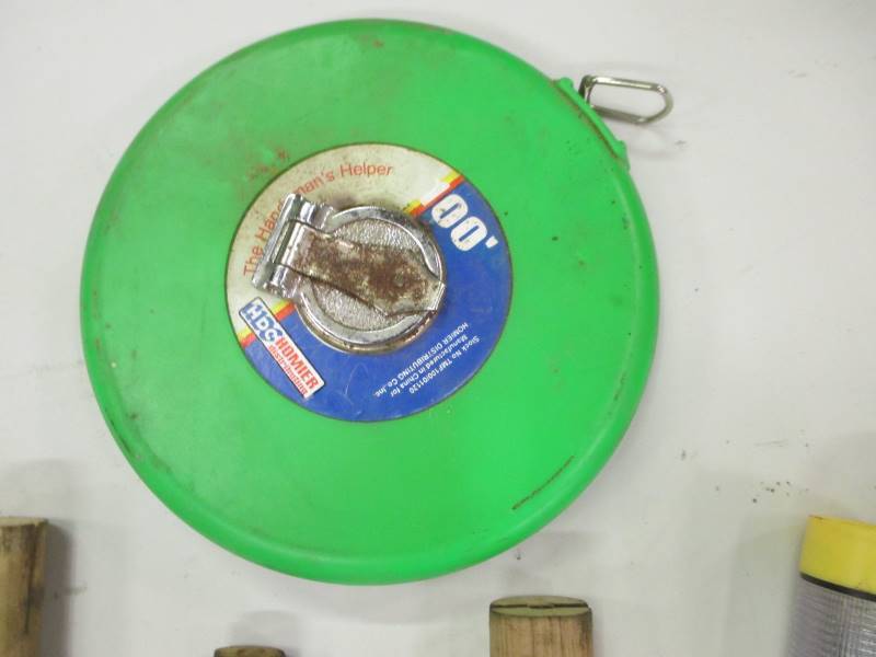 lot 158 image: Hammer Handles, Flashlights, 100 Tape Measure