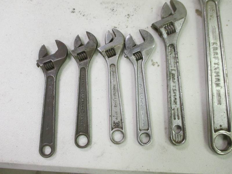 lot 196 image: (9) Crescent Wrenches 6-24