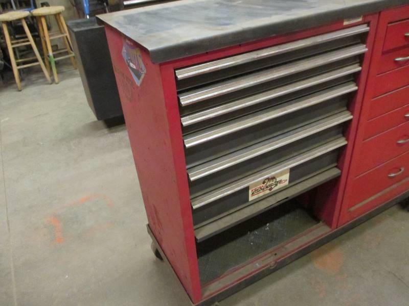 lot 25 image: (2) Toolboxes wAngle Frame on Wheels