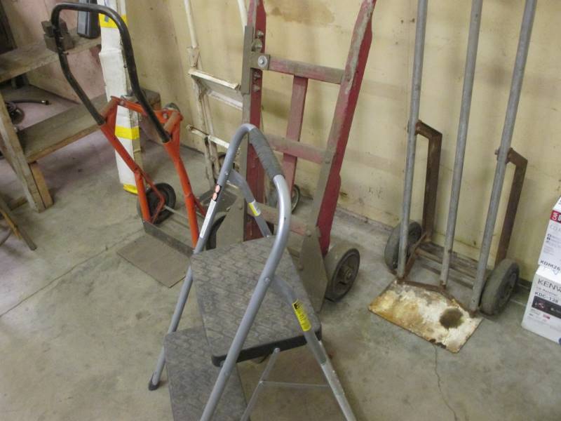 lot 211 image: Hand Carts & Step Stool