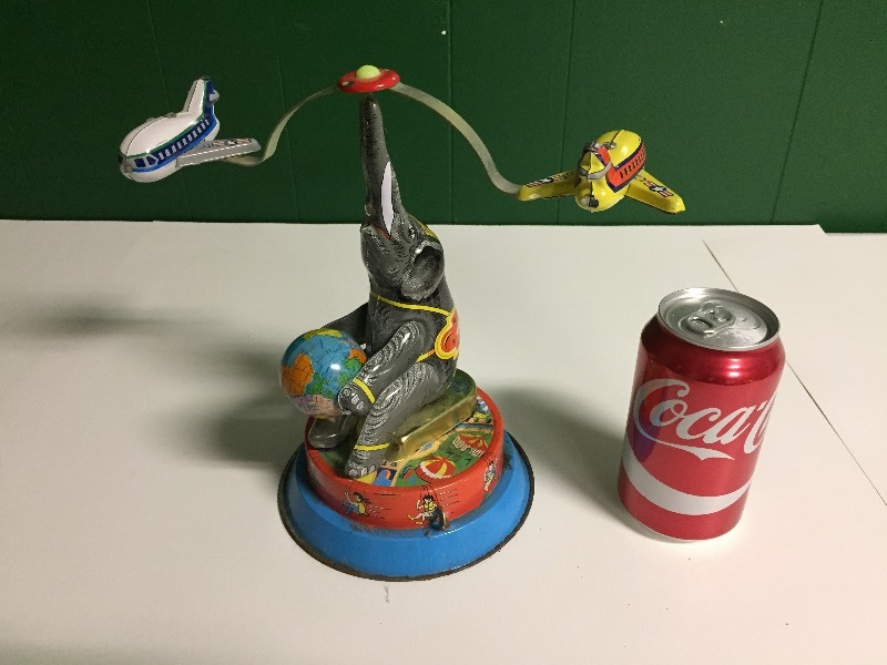 lot 6 image: Tin Elephant Airplane Wind Up Toy
