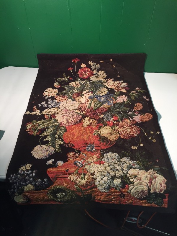 lot 87 image: Tapestry Belgium Flower Still Life