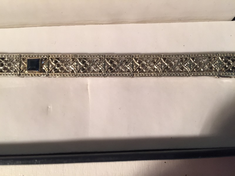 lot 58 image: 10K White Gold & Diamond Bracelet