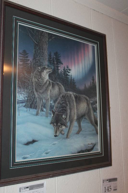 lot 150 image: Wolves by James Meger #5571500 Signed Numbered Framed Matted Wall Art