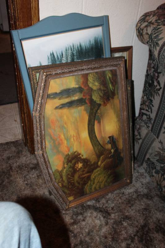 lot 155 image: Lot of (6) Signed Framed Pictures - Canal by C. Andrew Mathews,  Sheep by Thompson, And More