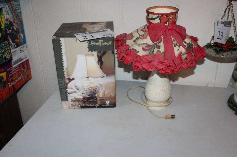 lot 24 image: Lot of (2) Table Lamps - Vintage Porcelain, Teapot
